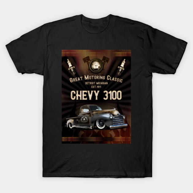 Chevy 3100 Classic Truck T-Shirt by hardtbonez